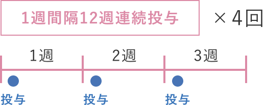 1週間隔12週連続投与を4回