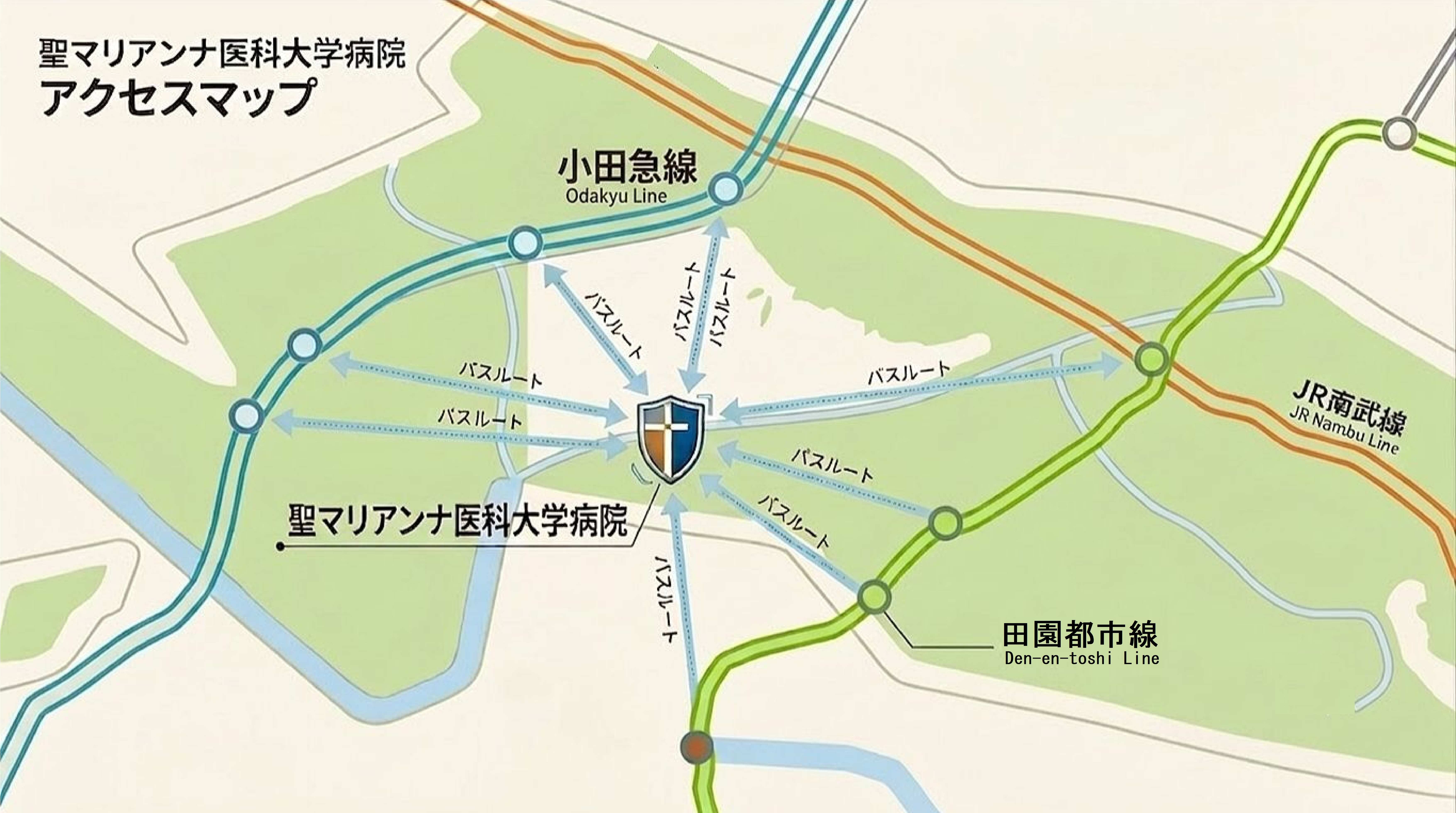 病院へのアクセスマップ