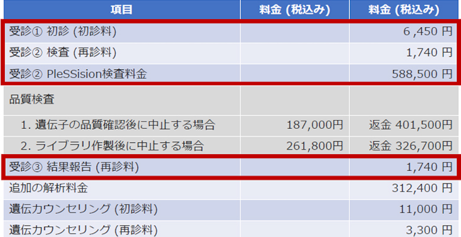 PleSSision検査の費用