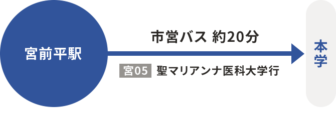 市営バス 聖マリアンナ医科大学行 約20分