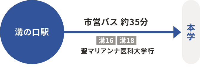 市営バス 聖マリアンナ医科大学行 約35分