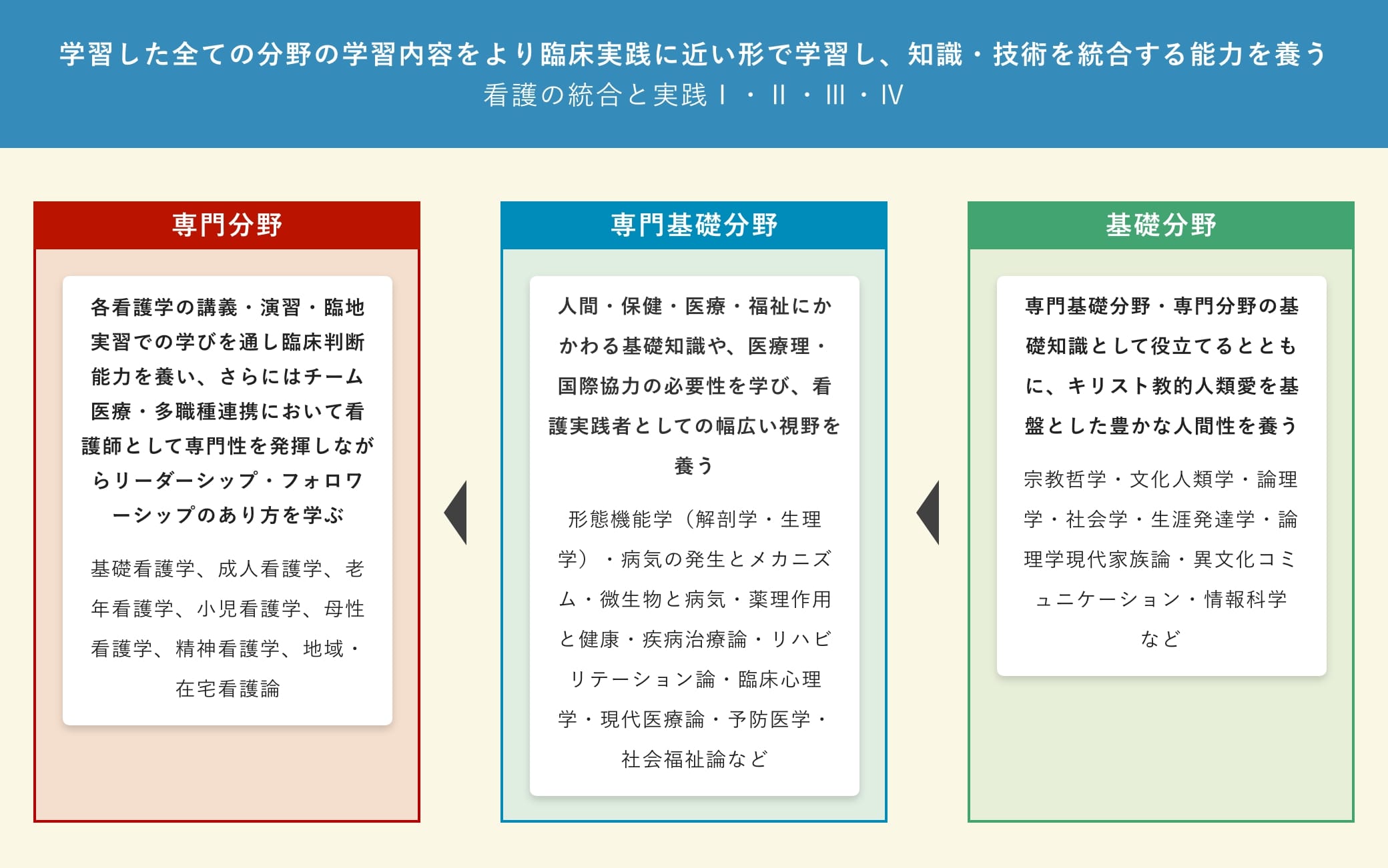 専門職者としての意識強化、看護実践力強化、看護の専門能力の基礎・統合力強化